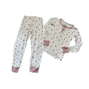PIPPA Layette & Lounge Girls size 7 Christmas/Holiday PJs; 100% Pima Cotton
